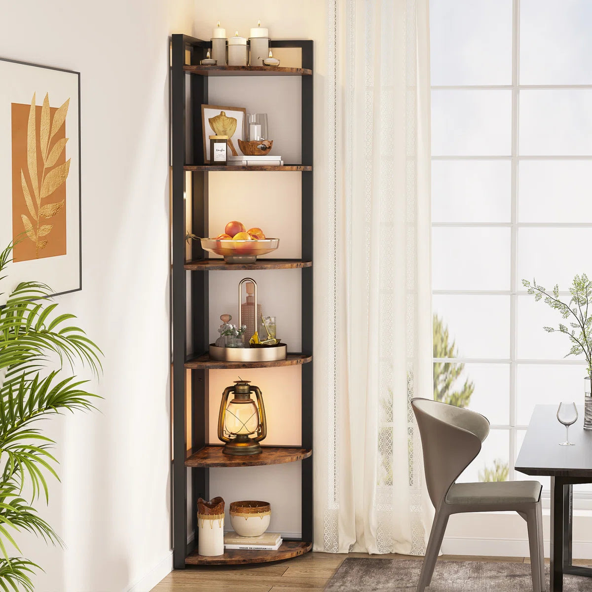 Melahat 70.86" H x 15.75" W Steel Corner Bookcase