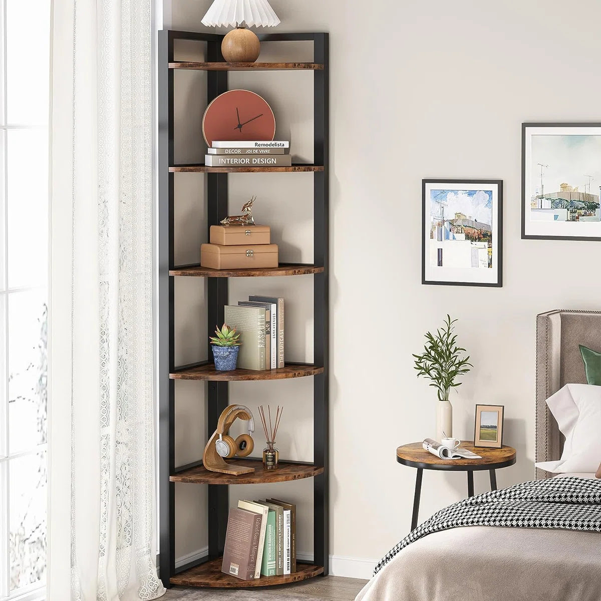 Melahat 70.86" H x 15.75" W Steel Corner Bookcase