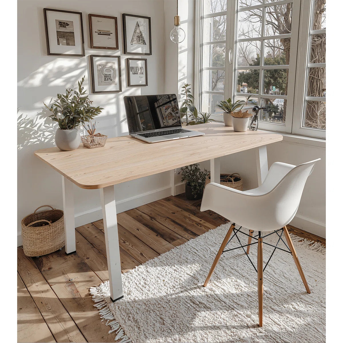 Modular Computer Office Desk, Modern Style Small Study Writing Workstation Table for Home & Business