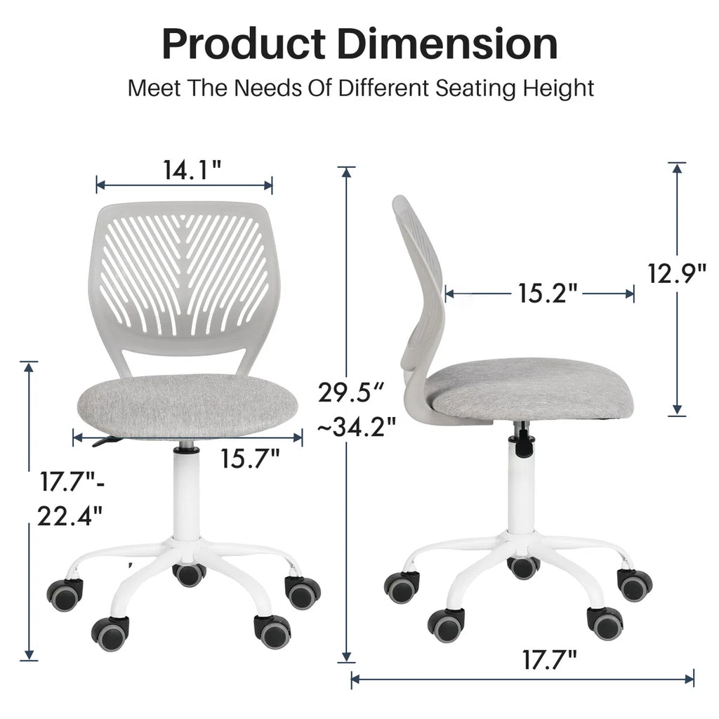 Elkland 360° Swivel Mesh Fabric Writing Office Task Chair with Height Adjustable for Teenager