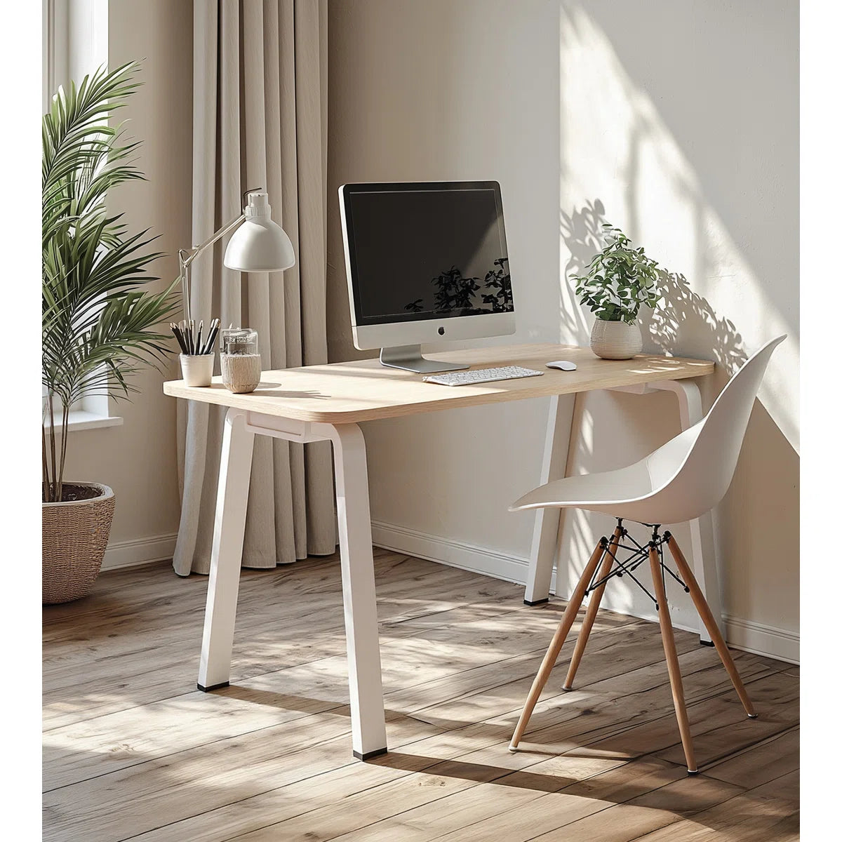 Modular Computer Office Desk, Modern Style Small Study Writing Workstation Table for Home & Business