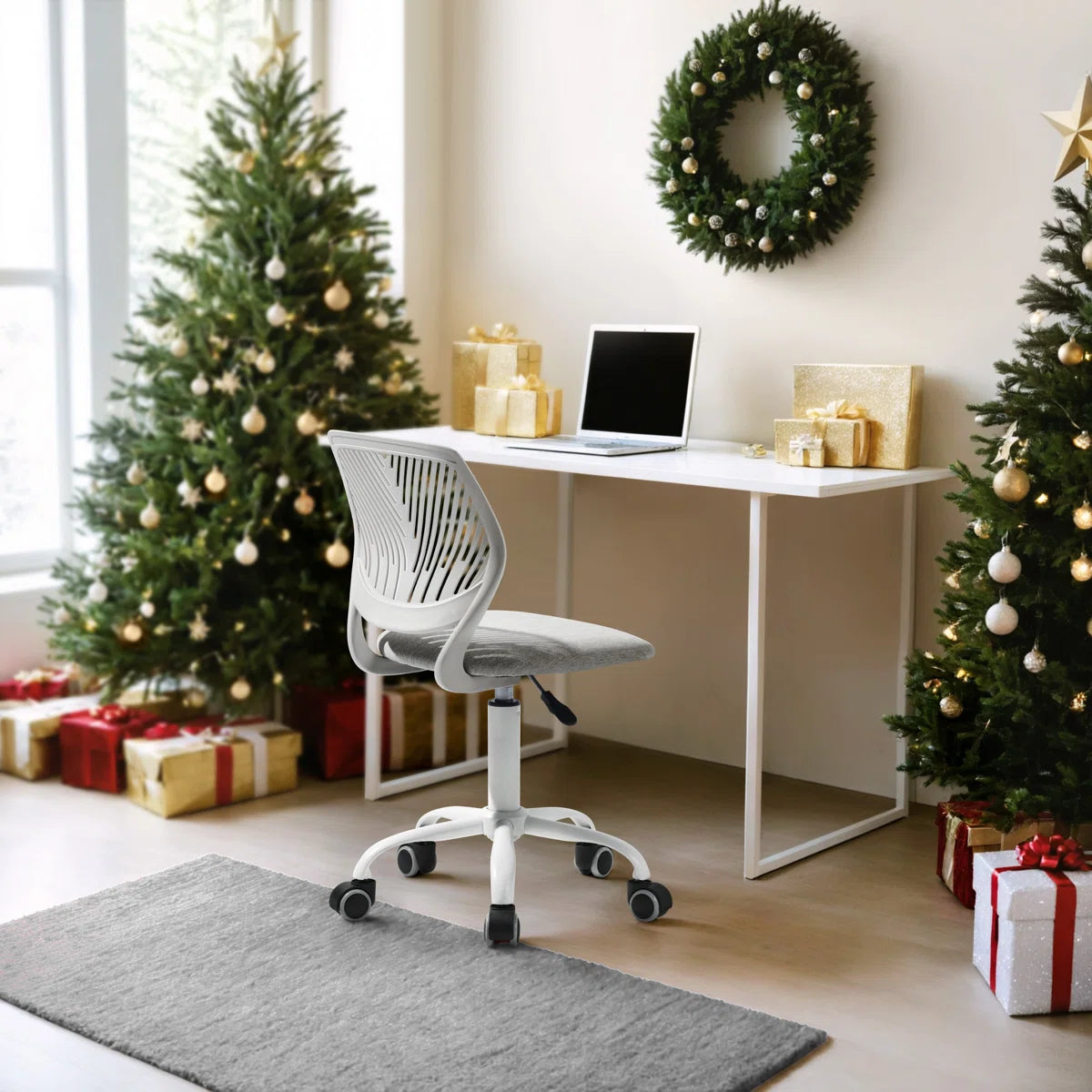 Elkland 360° Swivel Mesh Fabric Writing Office Task Chair with Height Adjustable for Teenager